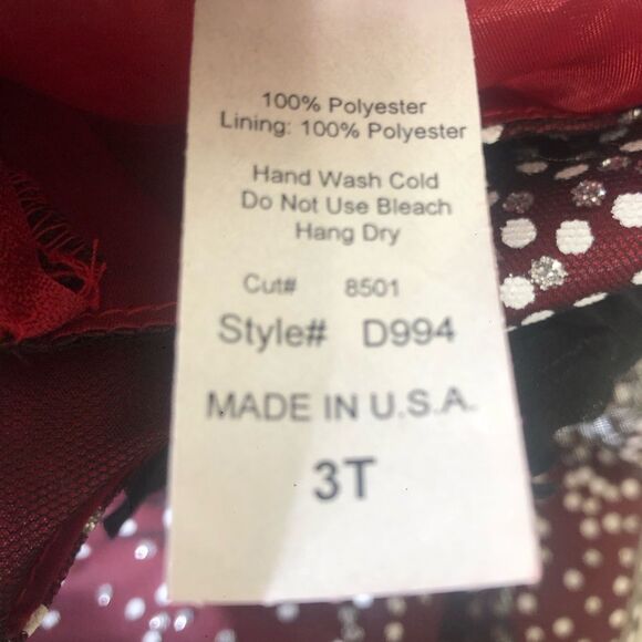 Red Sequin Dress with Velvet Flower Sash Sz 3T Special Occasion Holiday Wedding - Picture 7 of 10